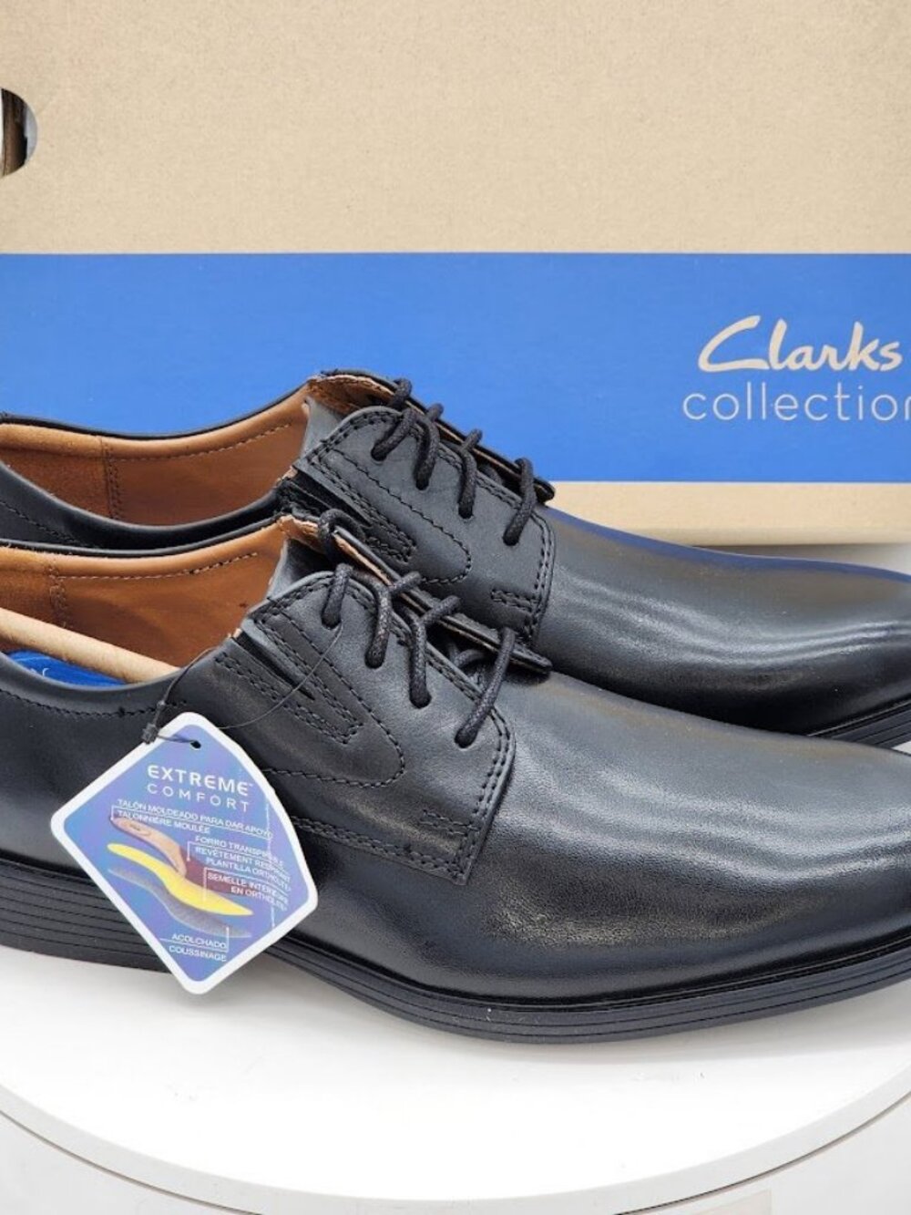 Clarks Whiddon Plain Black Leather Oxford Dress Shoes Men’s Size 8 - Picture 2 of 11
